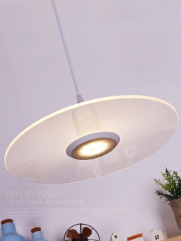 LED 1004 아크릴 카페 펜던트 8W 화이트 (350파이)